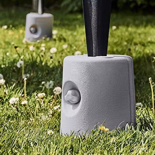 VonHaus Set of 4 Grey Plastic Gazebo Leg Weights for Sand or Water Fill, Suitable for Outdoor Gazebos, Marquees and Party Tents – 2