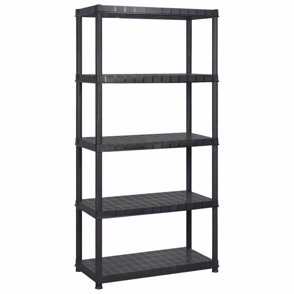 Berkfield Home 5-Tier Plastic Storage Shelf, Black, W/D/H: 255 x 40 x 185 cm – 3