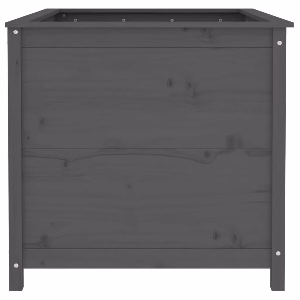Berkfield Home Garden Grey Solid Wood Pine Raised Bed W: 119.5 cm, D: 82.5 cm, H: 78 cm – 3