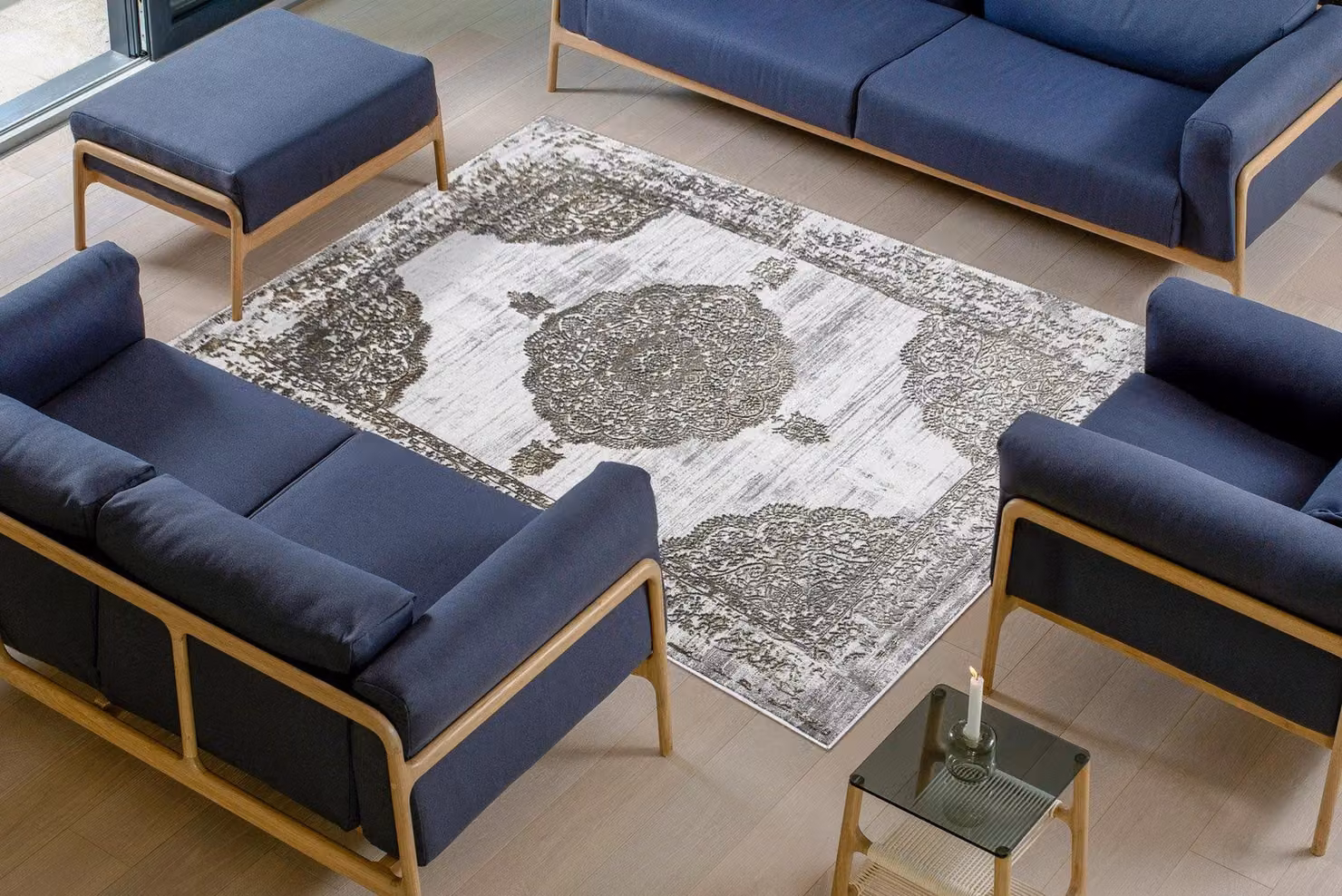 RugsX Lira Rectangular Rug in Grey, W: 140 cm, L: 190 cm – 3