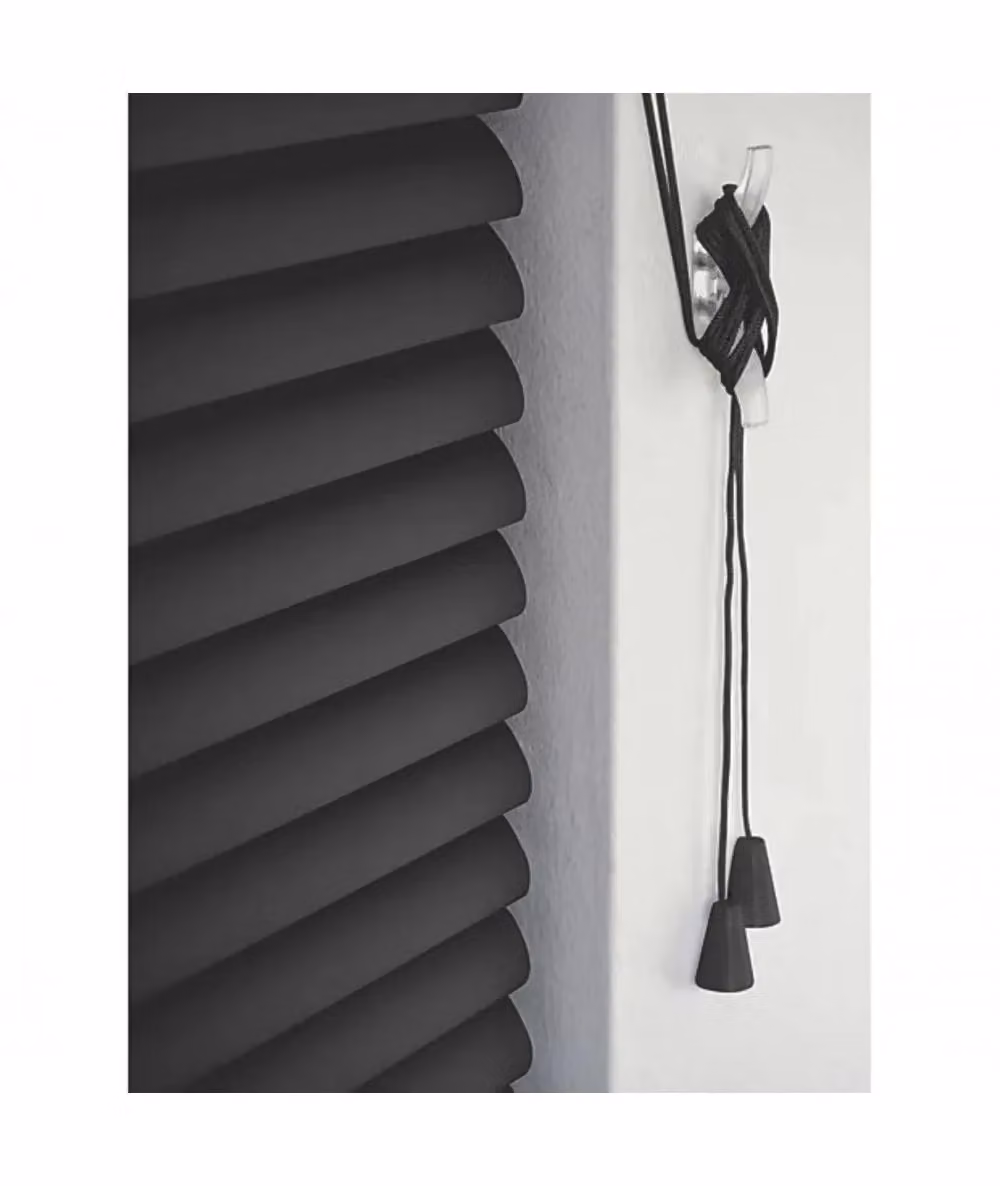 New Edge Blinds Black PVC Venetian Blind with 25mm Slats, W: 175 cm, H: 152 cm – 3