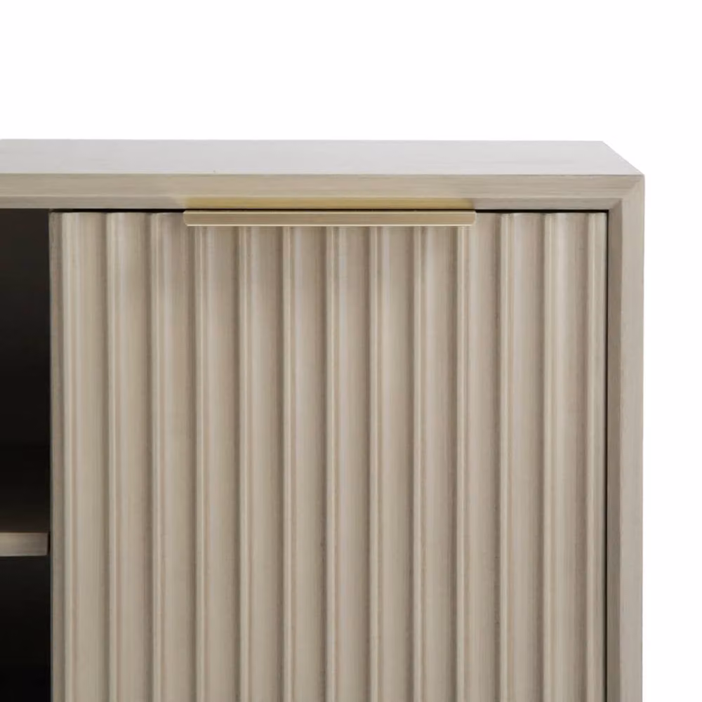 Home Garden Direct Monza Fluted TV Unit with Storage in Grey Pale Ash – 5
