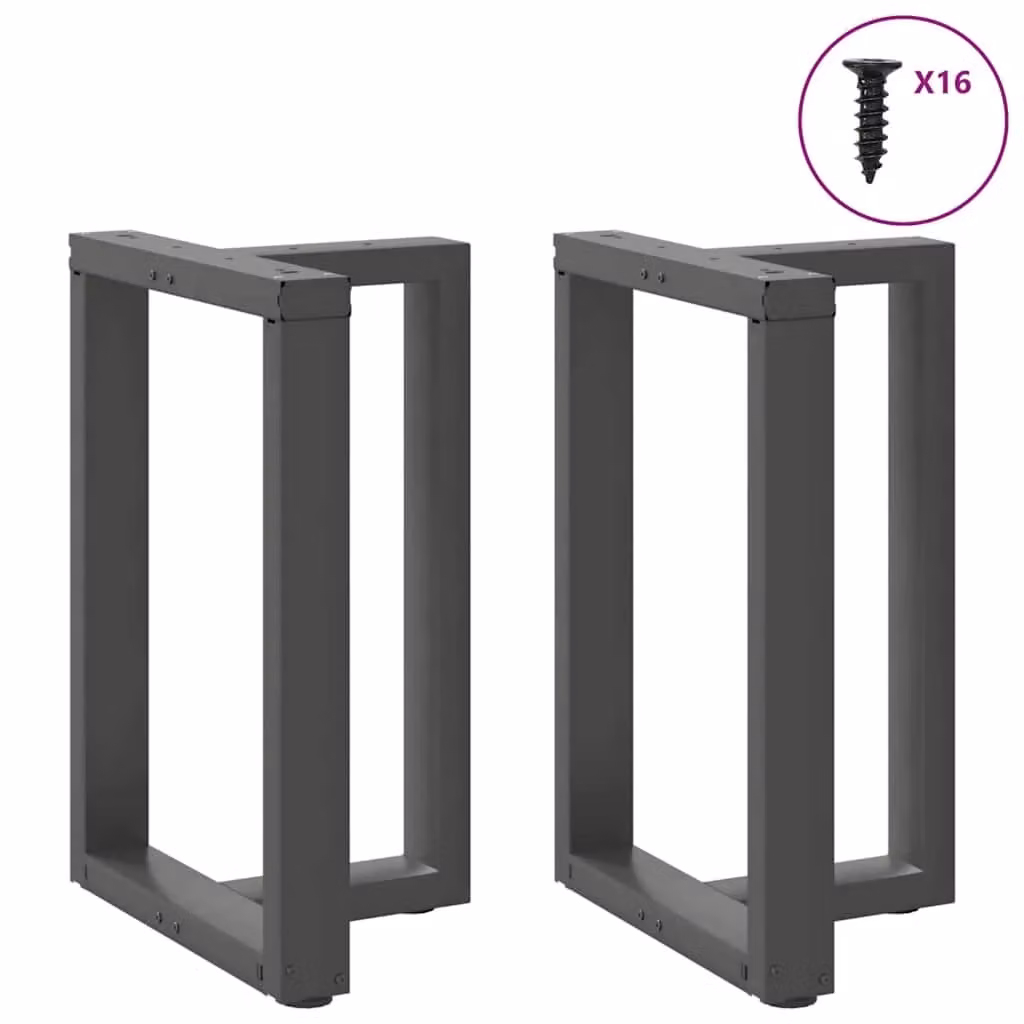 Berkfield Home T-Shaped Dining Table Legs, 2 Piece Steel Set in Anthracite and Black, W: 50 cm, D: 35 cm, H: 72-73 cm – 2