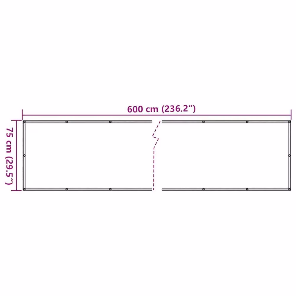Berkfield Home Balcony Privacy Screen in Anthracite Grey, W: 600 cm, H: 75 cm – 5