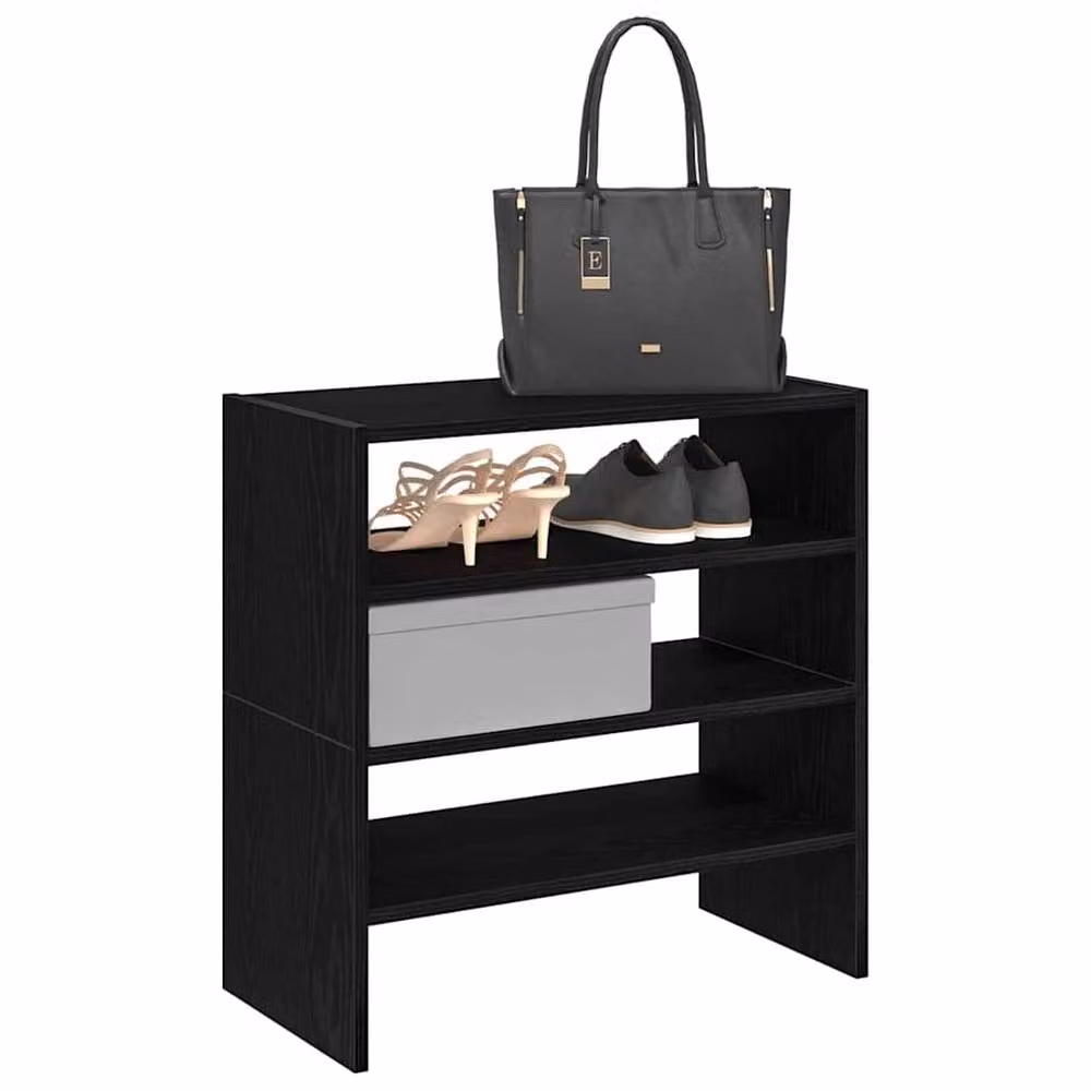 Berkfield Home Stackable Shoe Racks, 2 Pieces, Black Oak, W: 60 cm, D: 30 cm, H: 30.5 cm – 2