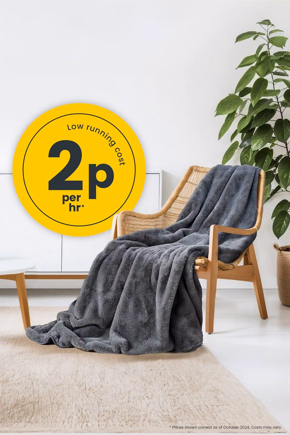 Cosi Home Luxury Faux Fur and Flannel Electric Heated Throw in Grey, 160 x 130 cm – 5