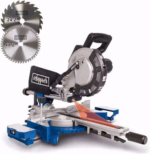 Scheppach HM216 216mm Sliding Compound Mitre Saw, Blue