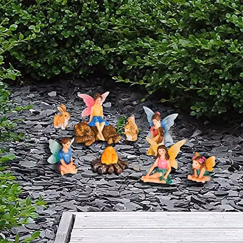 Globrite Set of 9 Multicolour Mini Fairy Garden Ornaments and Miniature Figurines – 7