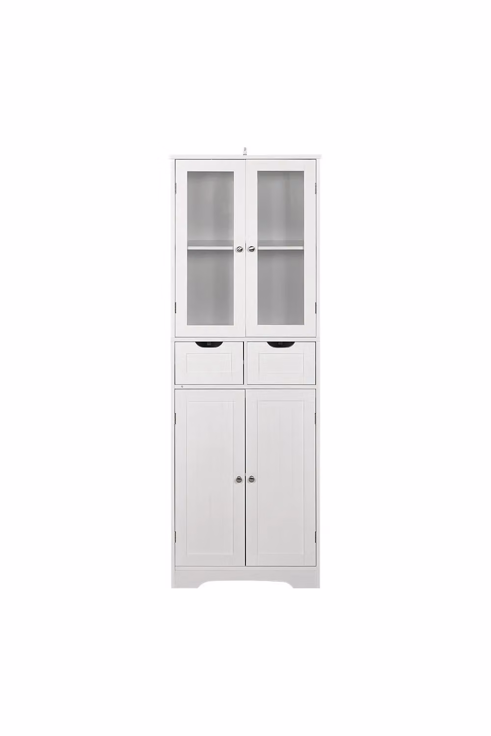 H&O Direct Modern Tall Freestanding Glass Door Cabinet in White – 2