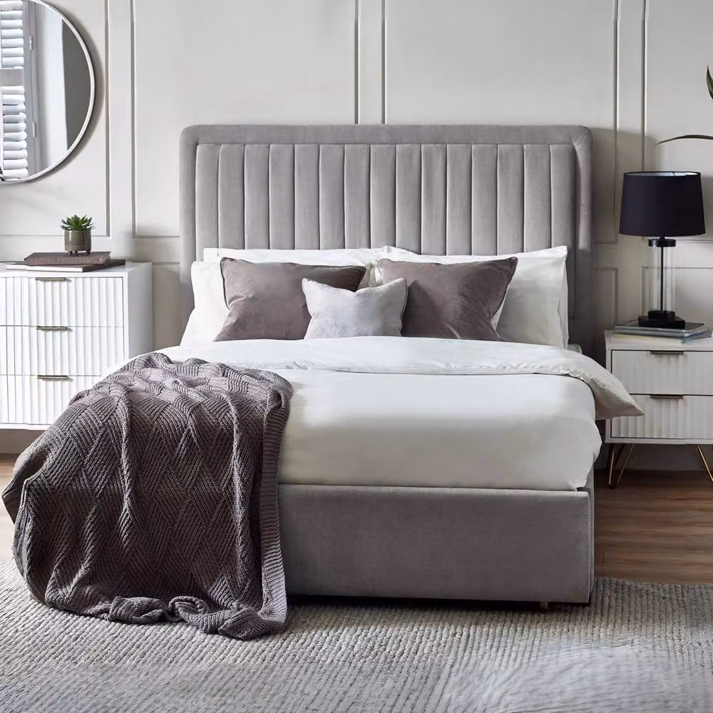 Cheshire Tide Upholstered Bed in Grey, King Size (150 x 200 cm) – 2