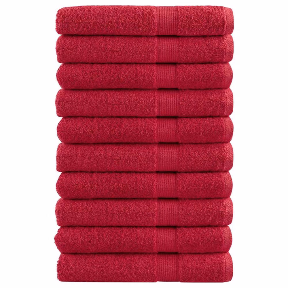 Berkfield Home SOLUND Premium Cotton Terry Towels, 10 Piece Set, Red, W: 100 cm, L: 200 cm, 600 gsm – 2
