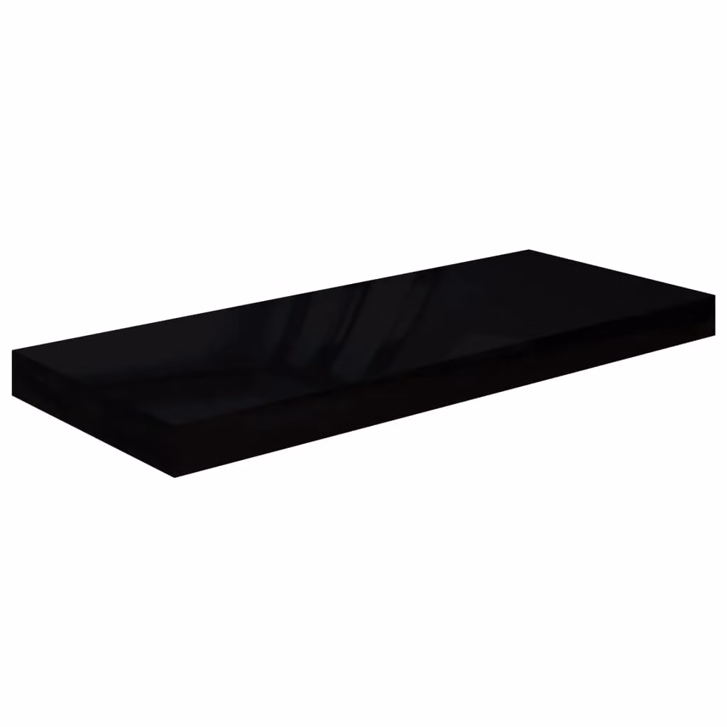 Berkfield Home Set of 4 High Gloss Black Floating Wall Shelves, W: 60 cm, D: 23.5 cm, H: 4 cm – 3
