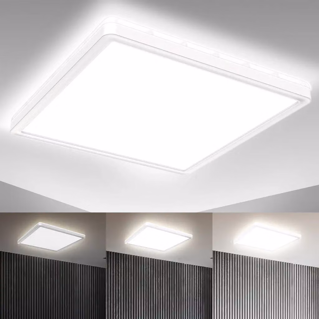 B.K.Licht Modern Square LED Ceiling Light, 18W, 2400Lm, 4000K Neutral White, Dimmable, White – 2