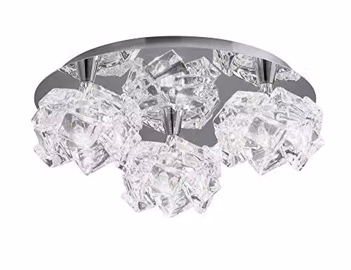 Mantra Artic Round Flush Ceiling Light, 3 x G9, Polished Chrome