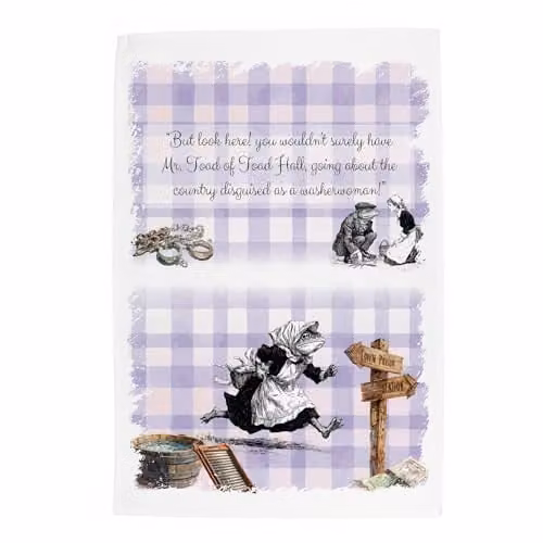Purely Home The Wind in the Willows Washerwoman Tea Towel, Purple – 1