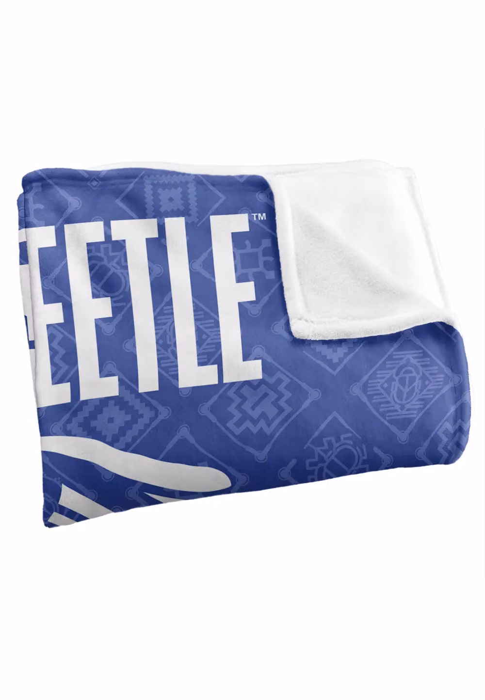 Blue Beetle (2023) Super Soft Throw Blanket with Circuit Beetle Logo in White and Blue, W: 152 cm, D: 127 cm – 3