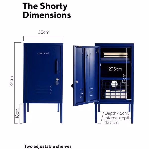 Mustard Made The Shorty To The Left Wall Mounted Metal Cabinet in Navy Blue, W/D/H: 72 x 35 x 46 cm – 5