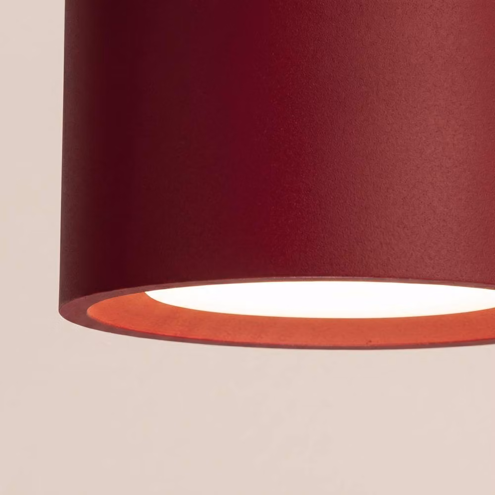 Sollux Lighting Minimalist Round LED Ceiling Lamp in Burgundy, W/D/H: 21 x 21 x 10 cm – 3