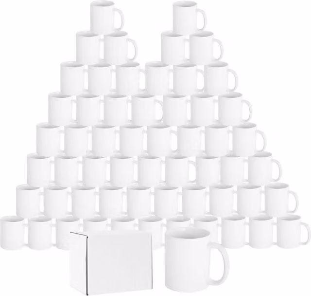 SPETLEK 11oz White Heat Press Mugs with Gift Boxes
