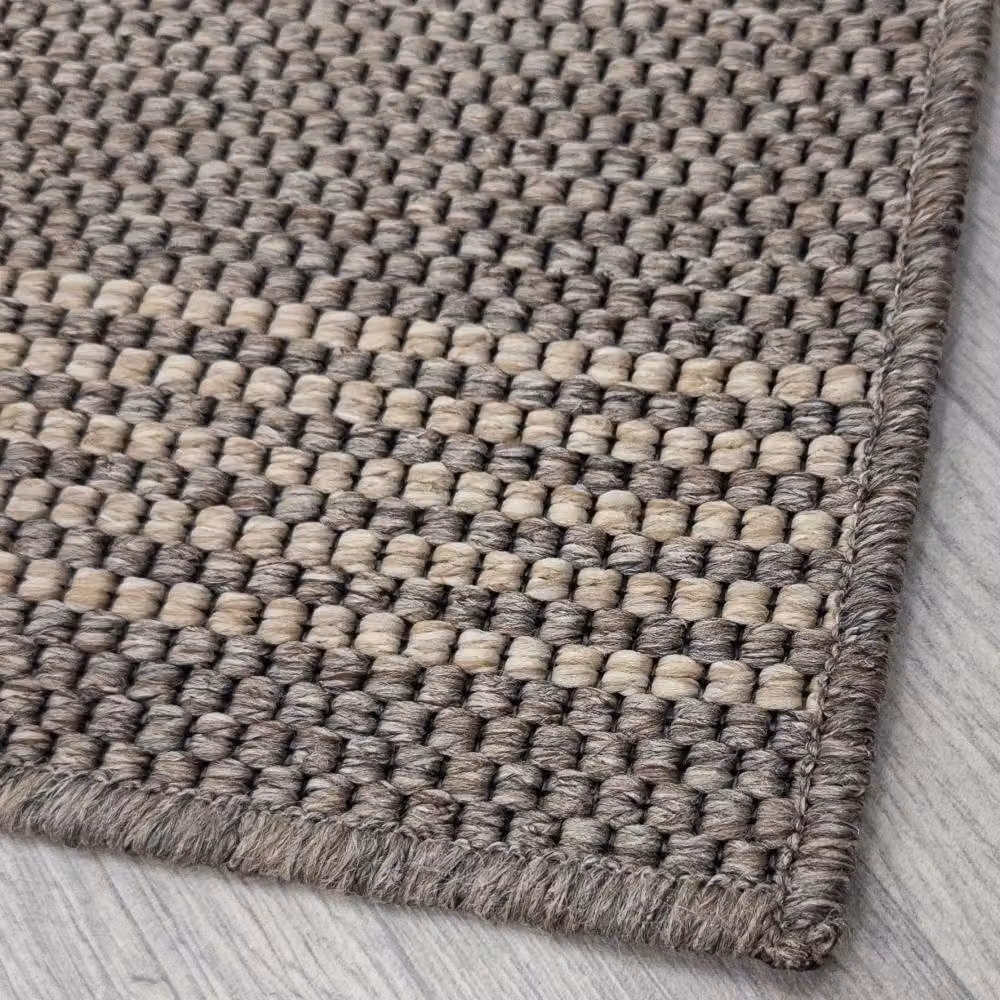 runrug Loop Pile Hallway Runner Rug in Beige and Brown, W/D/H: 66 x 420 x 0.5 cm – 4