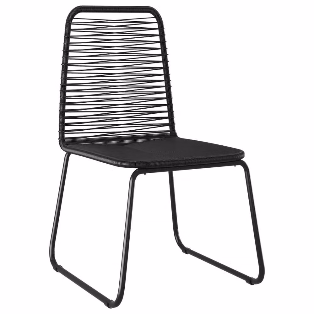 Berkfield Home Set of 4 Black Poly Rattan Outdoor Chairs with Armrests – 2