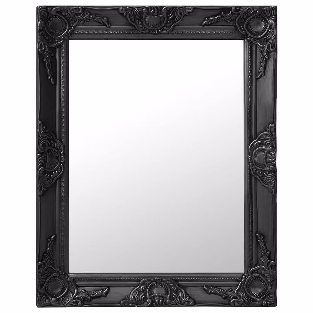 Berkfield Home Antique Baroque Style Rectangular Wall Mirror, Black, W: 50 cm, H: 60 cm – 2