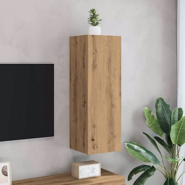 Berkfield Home Artisan Oak TV Cabinet in Brown, W/D/H: 30.5 x 30.0 x 90.0 cm – 1
