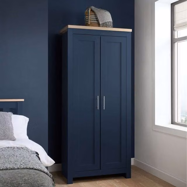 Birlea Highgate 2 Door Wardrobe in Blue and Oak