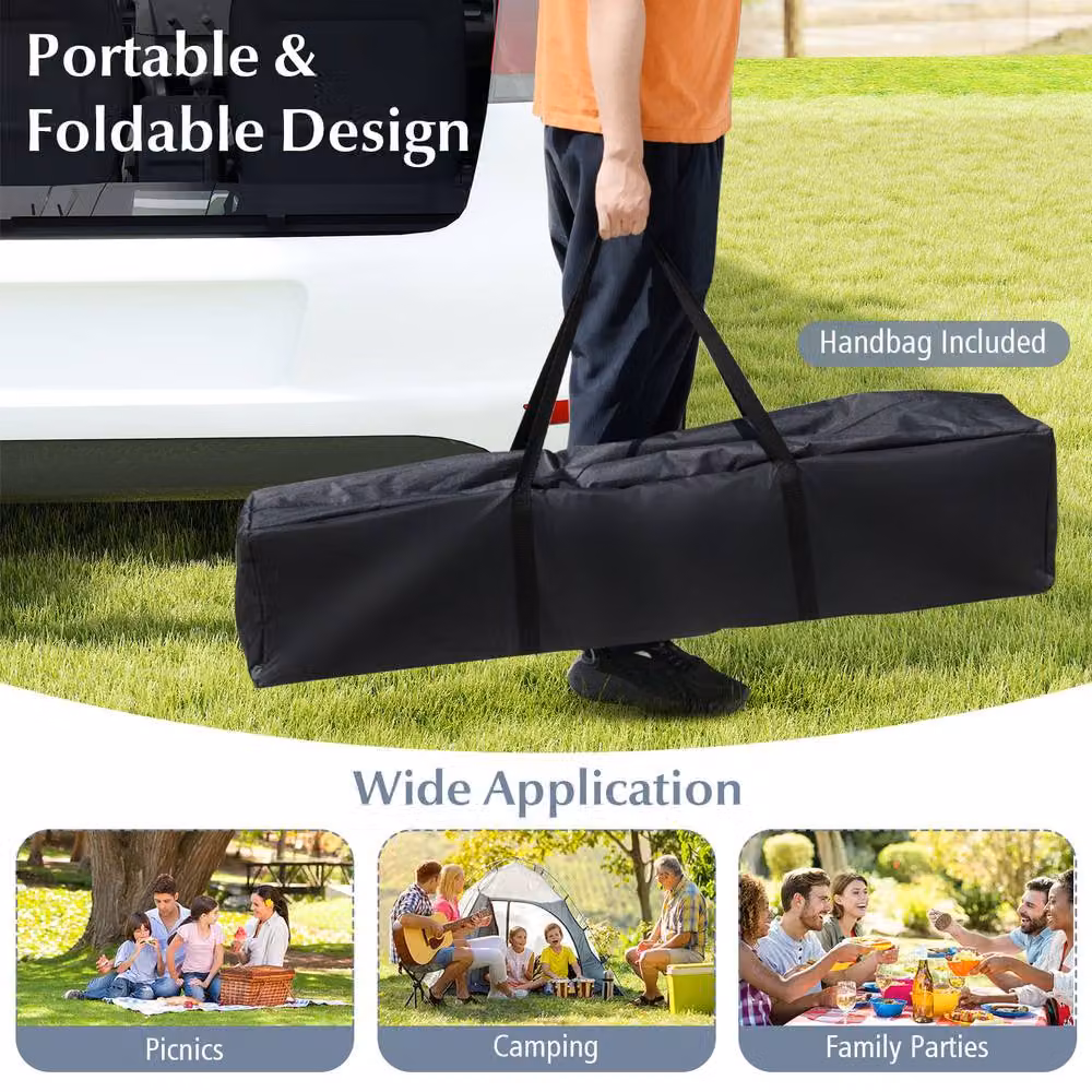 Gymax Pop Up Folding Canopy Tent with Mesh Netting, Grey – 4