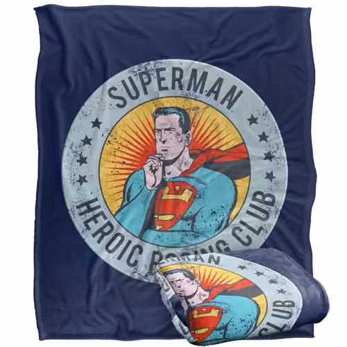 LOGOVISION Superman Heroic Posing Club Silky Touch Super Soft Fleece Throw Blanket, Multicolour, W: 152 cm, D: 127 cm – 1