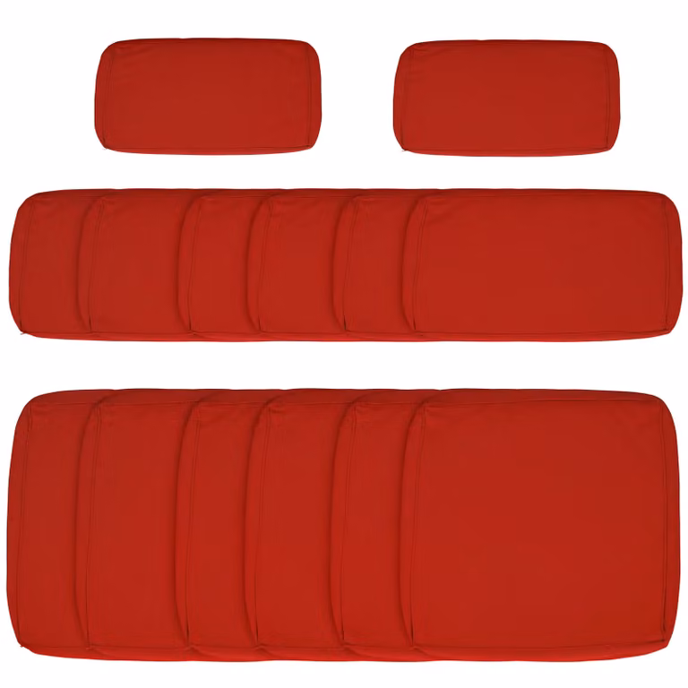 OUTSUNNY Red Polyester Replacement Cover for Garden Rattan Sofa Set