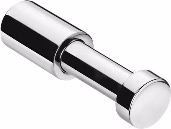 Cosmo Cosmic Wall Mounted Polished Stainless Steel Towel and Coat Hook in Grey, H 6.5 cm x W 20 cm x D 5 cm
