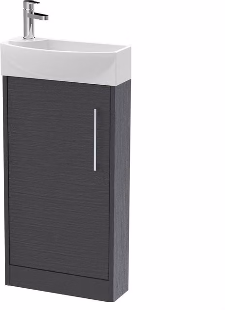 Balterley Winshill Right-Hand 1 Door Cloakroom Vanity Basin Unit, Grey