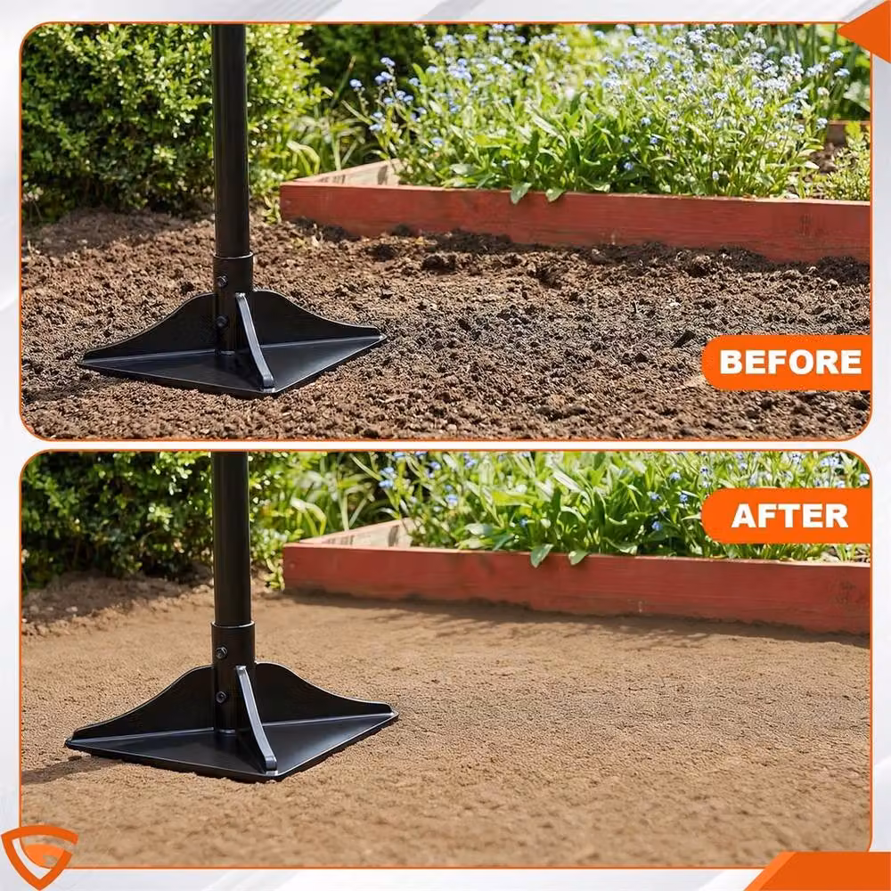 Kelvenix Heavy Duty 20cm Ground Tamper and Earth Soil Rammer with Adjustable Leveling in Black – 6