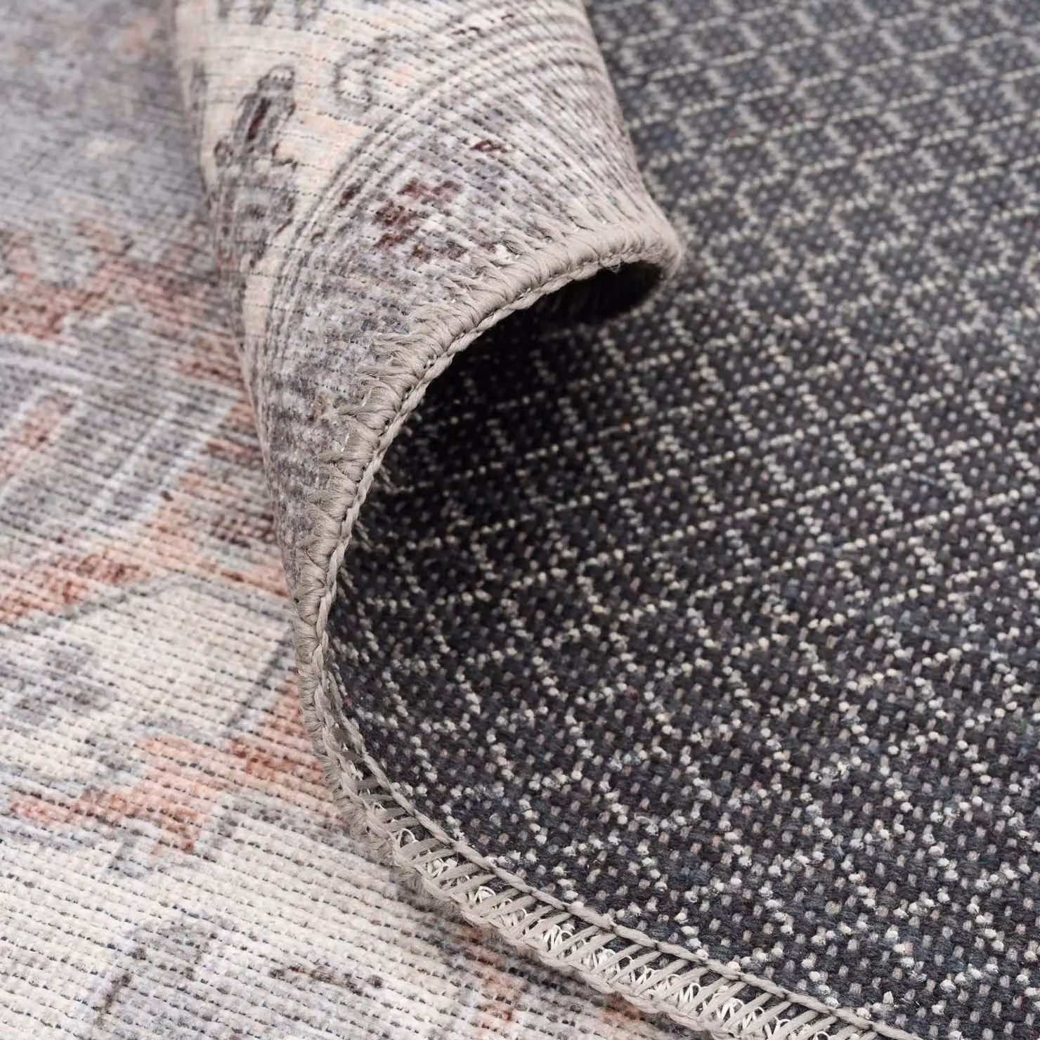 Kukoon Large Rectangular Oriental Area Rug in Grey, Washable and Non-Slip, W/D/H: 170 x 120 cm – 3