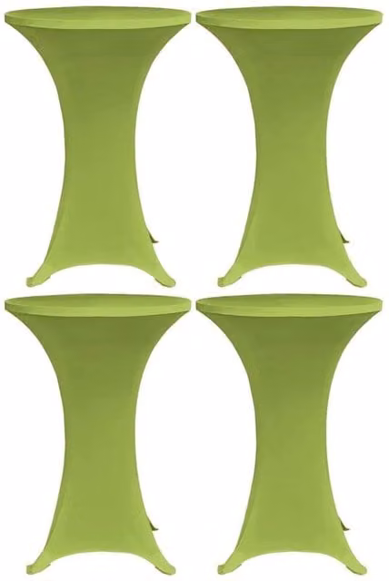 Berkfield Home Stretch Elastic Round Tablecloth, 4 Piece Set, Green, Diameter: 70 cm