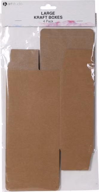 Art Studio Large Kraft Paper Boxes in Brown, Pack of Four