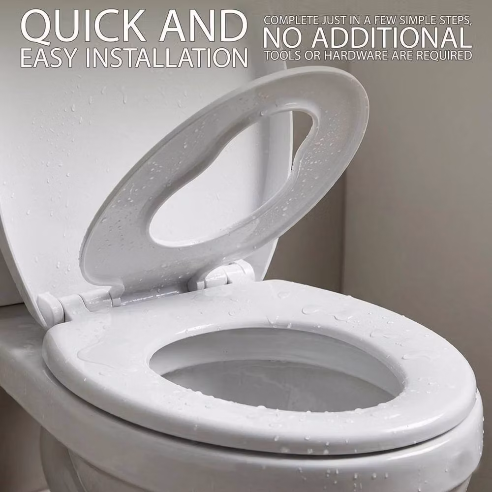 FLAVORA Soft Close Family Toilet Seat in White, W: 52 cm, D: 52 cm, H: 52 cm – 2