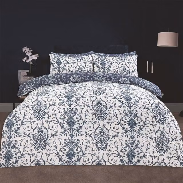 OHS Blue Floral Polycotton Duvet Cover Set, W: 200 cm x D: 200 cm