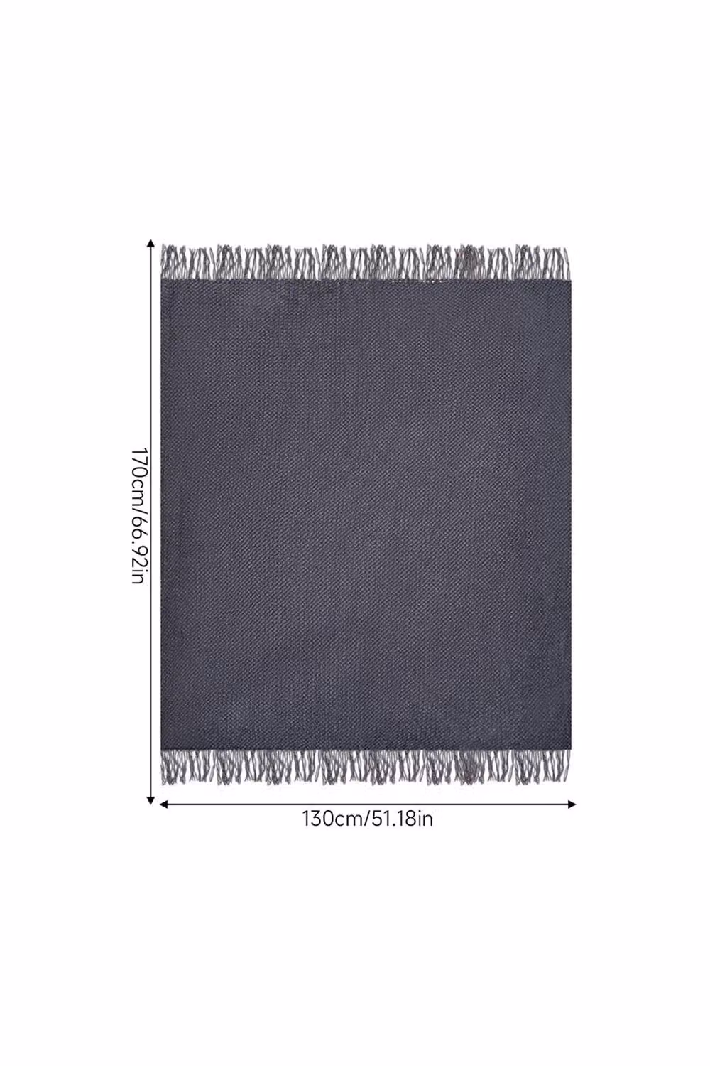 Living and Home Grey Knitted Fringed Throw, W/D/H: 130 x 170 cm – 6