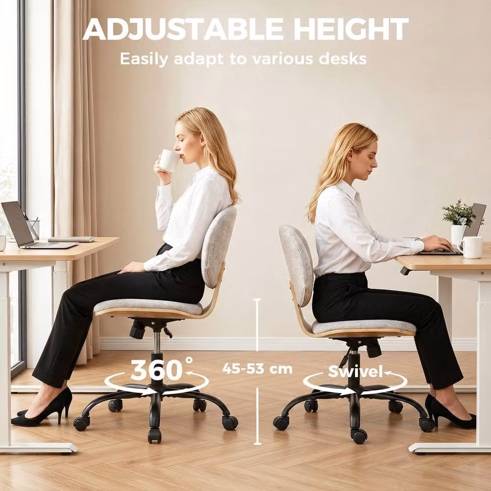 STILVORA Ergonomic Office Chair in Grey with Rocking Function and 360 Degree Swivel – 6