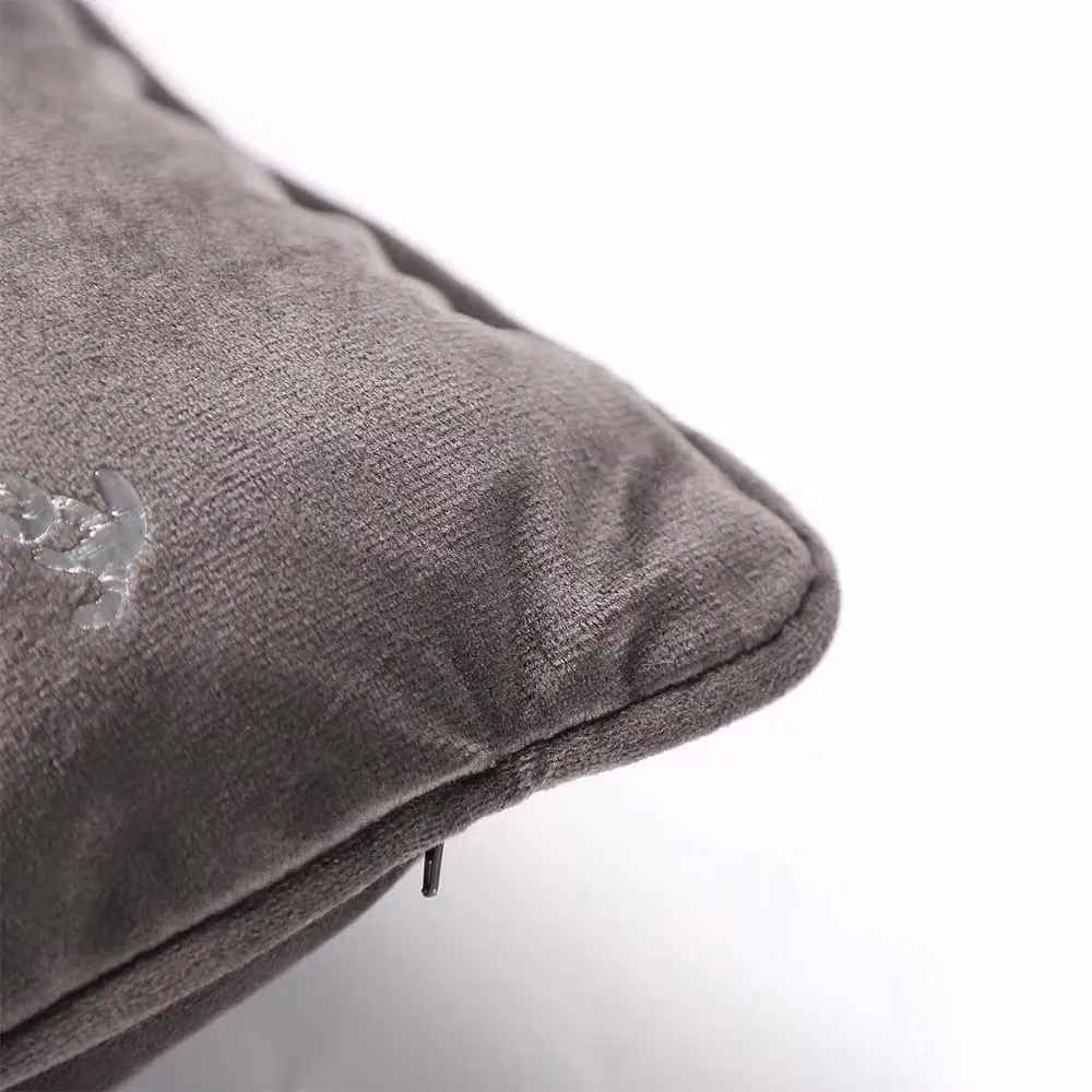 Voltico Foil Printed Bee Filled Cushion, Charcoal with Pink and Brown Details, W/D/H: 43 x 43 x 43 cm – 2