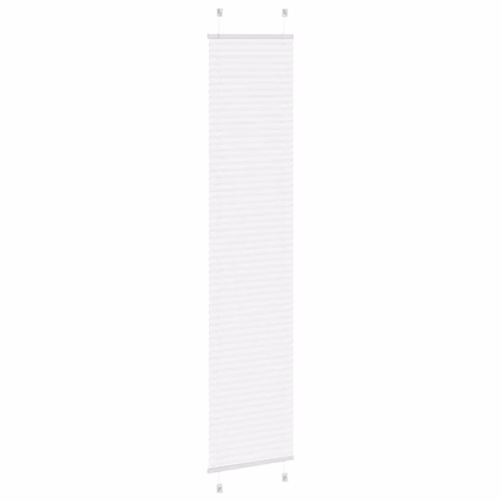 Berkfield Home Single Pleat Fabric Blind in White, W: 40 cm, H: 200 cm