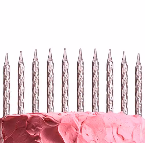 Shatchi 10-Piece Rose Gold Cake Topper Candles for Birthdays, Weddings and Anniversaries – 1