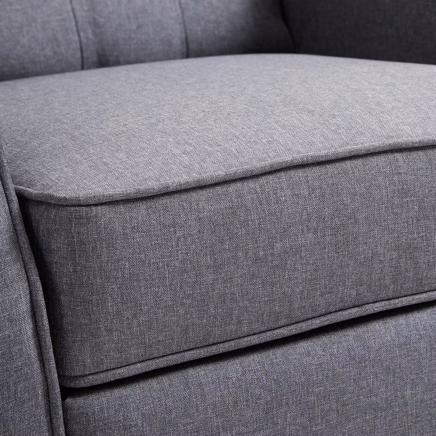 HOMCOM Grey Fabric Recliner Armchair with Integrated Footrest and Armrests – 7