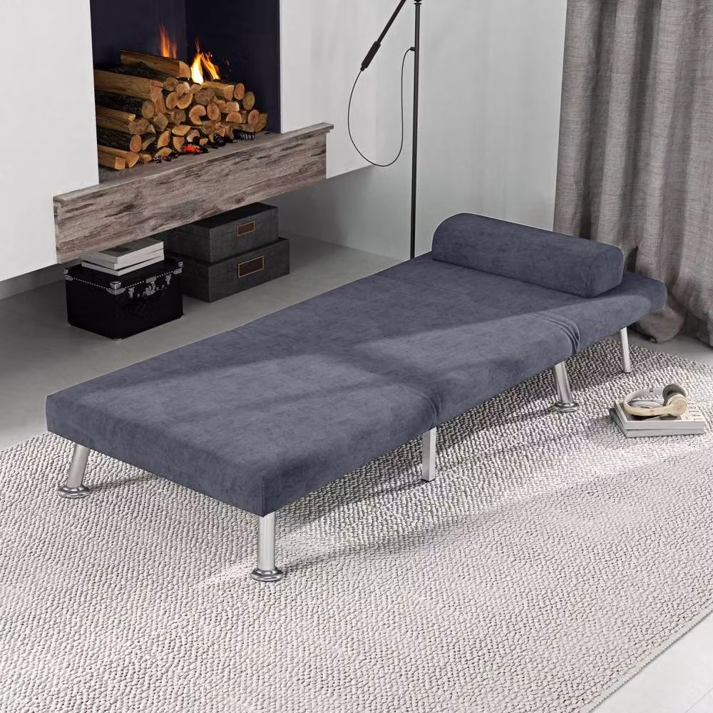 Wyld Haus Tomi Safi 3 in 1 Single Sleeper Chair in Charcoal Grey Velvet Feel – 8