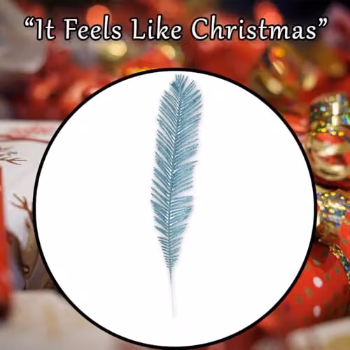 VFM e-Store Blue Glitter Fern Pick Christmas Decoration Ornament, 58 cm – 6