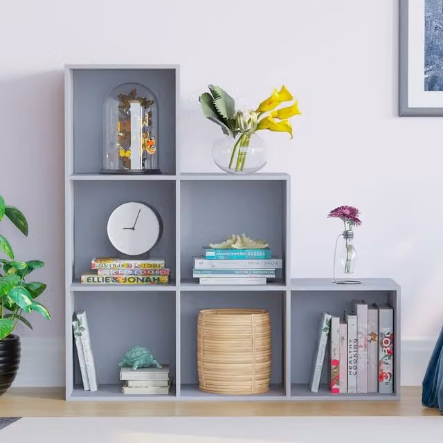 Vida Designs Durham 6 Cube Staircase Storage Unit in Grey