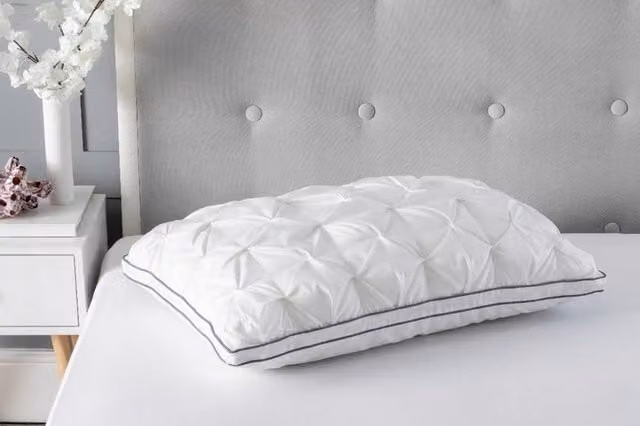 Snug City White Tufted Pintuck Pleat Luxury Pillow, Soft and Hypoallergenic – 1