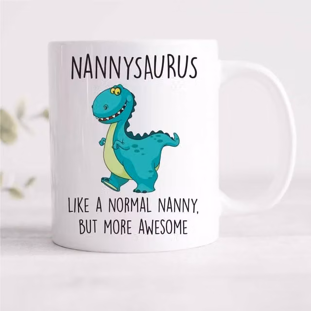 60 Second Makeover Nannysaurus Ceramic Mug, White, 330 ml